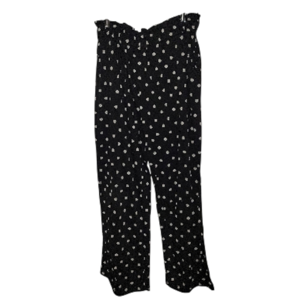 French Laundry Pants - French Laundry Black and White Polka Dot Wide Leg Pants